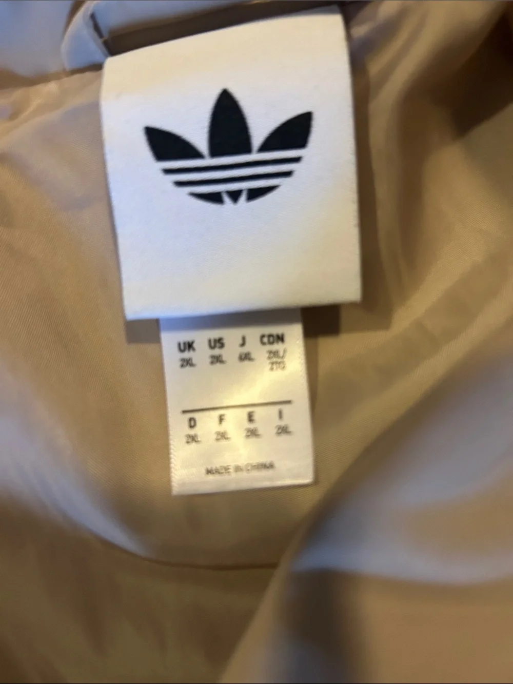 adidas x oasis Men's Beige Coach Jacket xxl